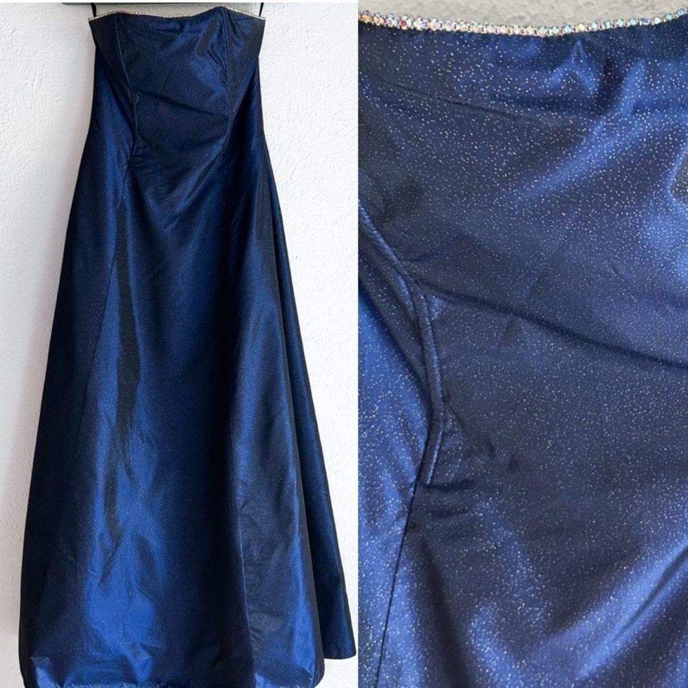Vintage Jessica McClintock for Gunne Sax Midnight Blue Gown Size 7 Celestial